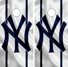 C306 NY Yankees Cornhole Board Wraps LAMINATED Wrap Decals Vinyl Stickers Skins