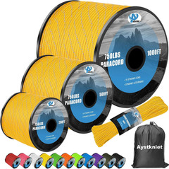 750Ib Reflective Paracord Rope,100′ 200′ 500′ 1000′, 4Mm 11 Strand Parachute Spo