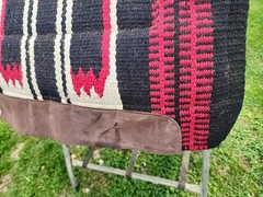 Showman Western Saddle Pad Wool/felt & Fleece 32 X 34 Black & Red EUC