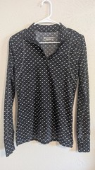 Ariattek quarter-zip top white horse pattern size small black and white
