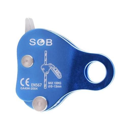 Climbing Ascender Fall Protection Rope Grab Belay Device Gear Aluminum Blue