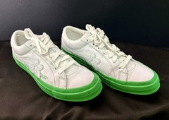 CONVERSE GOLF LE FLEUR X ONE STAR OX KELLY GREEN LEATHER SNEAKERS 10M 12W