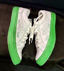 CONVERSE GOLF LE FLEUR X ONE STAR OX KELLY GREEN LEATHER SNEAKERS 10M 12W