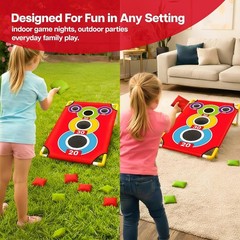 Versatile 21+ Game Cornhole Set with 8 Bean Bags – Perfect for Family Fun