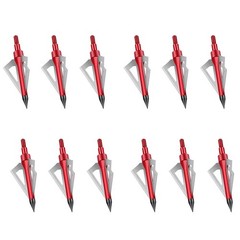 12PCS Archery 100 Grain Hunting Broadheads Stainless Steel Arrowheads with Case