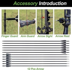 Adult Recurve Bow and Arrow Set, 30-40 lbs, Right Hand