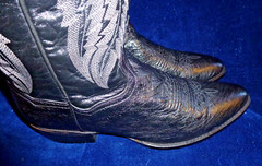 DAN POST MENS BLACK LEATHER BOOTS SIZE 12M DEEP V