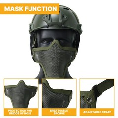 Tactical Airsoft Helmet with Full Face Protective Mask kit for Hunting Cosplay