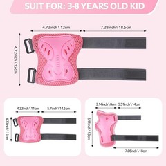 6 in 1 Kids 3-10 Years Knee Elbow Pads Protective Gear Set for Skating Cycling B