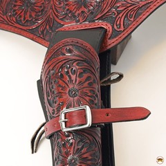 36 In Hilason Western Right Hand Gun Holster Rig 44/45 Cal Leather Cowboy