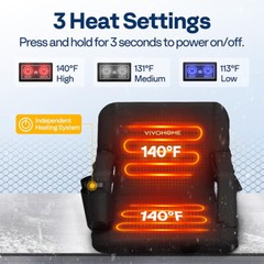 24.5» Heated Stadium Seat Bleacher Chair w/ 12V 20W PD Fast Charging 3 Levels