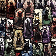 30Pcs Mixed Gothic Medieval Astrology Tarot Black Cat Dark Witch Kitty Stickers