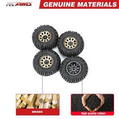 RCAWD 1.0″ 7mm Hex Brass Weights Wheels Tires Set, 55*22mm, 63g*4pcs, H7mm