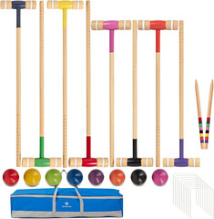 8 Players Croquet Set with 32In Regulation | 28In Standard Size Rubber Wood Mall