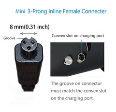 2PC 3 Pin 2 Male Plug 2 Wire Hoverboard Charging Ports For Scooter Charger Cable