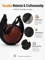 Mesh Basketball Bag Lightweight Ball Carry Bag Adjustable Shoulder Strap for Bas