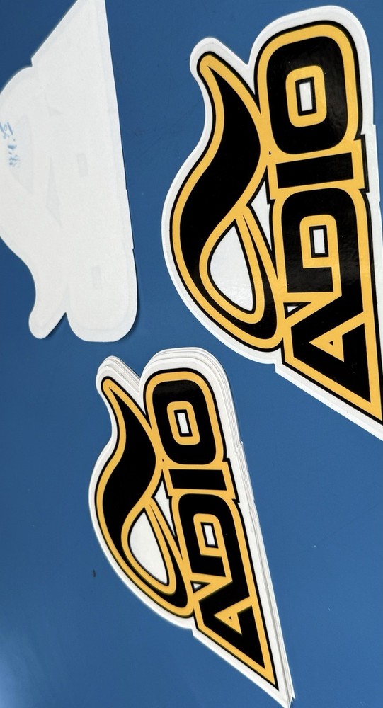 Lot of 5 ADIO Yellow Black Decals Stickers 6.75” Skateboard Vinyl NOS