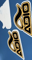 Lot of 5 ADIO Yellow Black Decals Stickers 6.75” Skateboard Vinyl NOS
