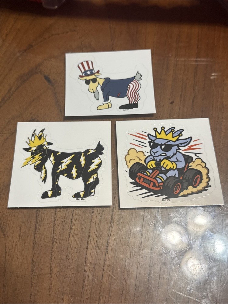 GOAT USA Stickers – RARE 3 PACK – FREE SHIPPING!