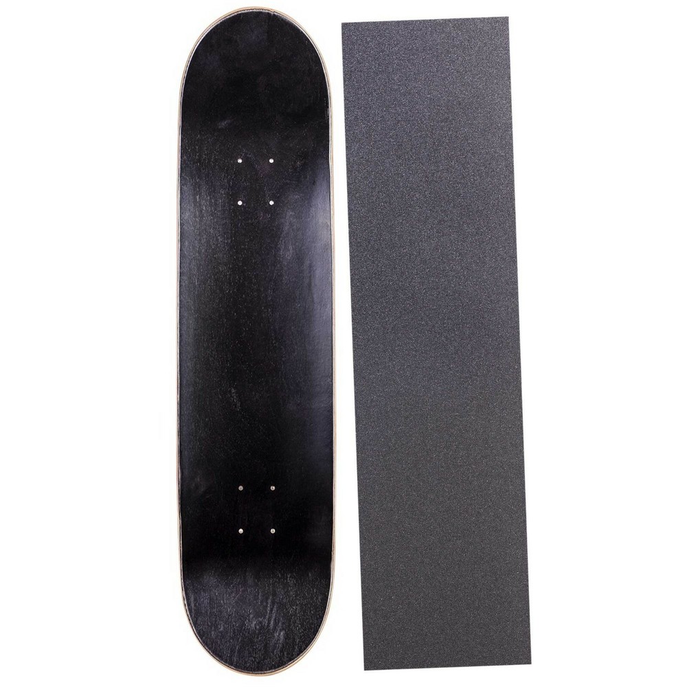 Cal 7 Maple 7.75″ Skateboard Deck Black/ Black with Black Grip Tape Combo Set