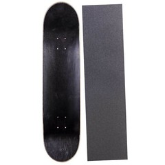 Cal 7 Maple 7.75″ Skateboard Deck Black/ Black with Black Grip Tape Combo Set