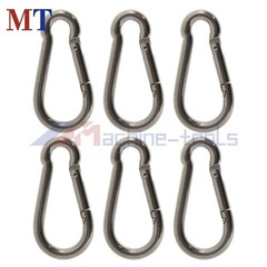 Stainless Steel 304 Spring Snap Hook Carabiner Clips 264 Lbs Set Of 6