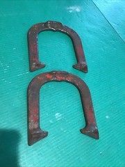 Lot of 2 (Pair) Drop Forged Vintage Horseshoes Unknown Brand Marked 2.5lb