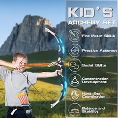 Bow and Arrow Set for Kids, 2-Pack LED Light up Archery Set with 20 Suction Cup