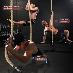 Keepark 10ft Gym Climbing Rope – Natural Hemp Rope Climbing Rope1.5 Inch in D…