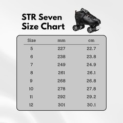 Roller Derby STR Seven Men’s Quad Roller Speed Skates 9 Black/Grey