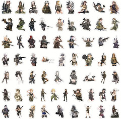 60 Military Anime Women Stickers Sexy Raunchy Army Girls Hot Guns Gun Waifu
