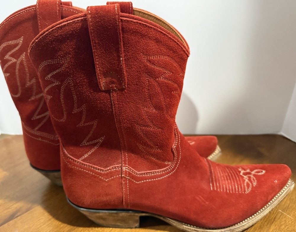 Dan Post Red Suede Western Boots Women’s US Size 10 M Style DP4061