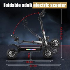 6000W Dual Motor 38AH Electric Scooter For Adult 11″ Off Road Tires With Seat