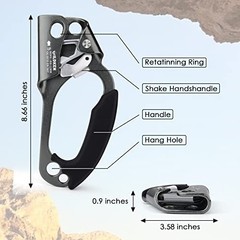 Climbing Hand Ascender Outdoor Mountaineering Tree Arborist Black – Right