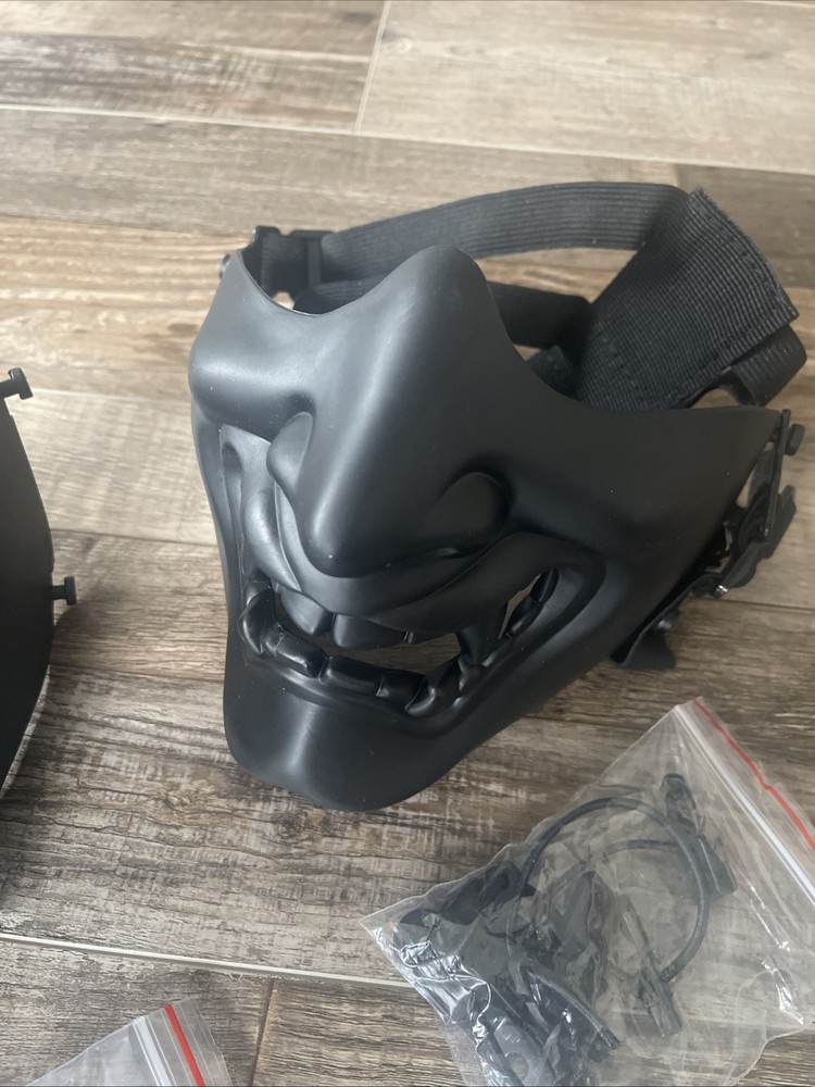 Lot of 2 Airsoft Protective Half Face Mask Halloween Party Cosplay Costume Kabuk