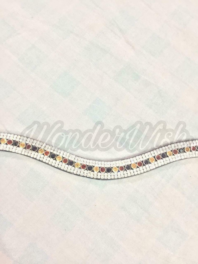 DESIGNER CLEAR CRYSTAL STYLISH HORSE LEATHER BROWBAND FOR BRIDLE FREE SHIPPING.