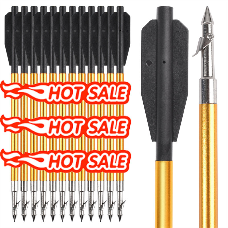 6-12 pcs 6.8in Aluminum Fish Hunting Arrows Fishing Bolts for Pistol Crossbow