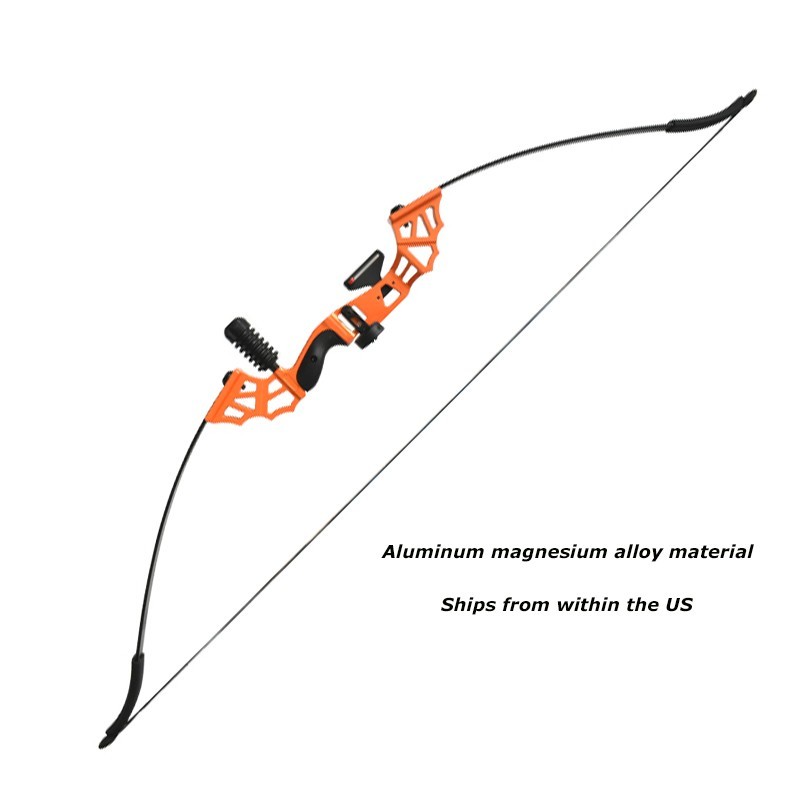40 lb Recurve Bow 32＂ Draw Right Hand for Adults, Aluminum Alloy Riser,Orange