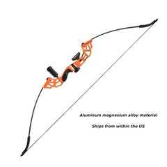 40 lb Recurve Bow 32＂ Draw Right Hand for Adults, Aluminum Alloy Riser,Orange