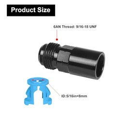 8AN Male Flare to 3/8 Female EFI Fuel Rail Fitting with SAE Quick 8AN to 3/8