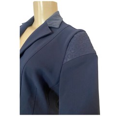 FINAL SALE Cavalleria Toscana Womens Navy Jacket Buttons Zip Equestrian Riders