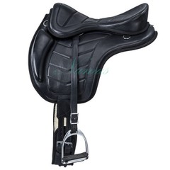 100% Geniune Leather All Purpose Treeless leather black saddle Freemax saddle
