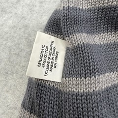 Airwalk Reversible Knit Beanie Gray Striped Logo Teen OSFM NWT
