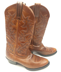 ARIAT Mens Leather Western Cowboy Boots Brown Patterned Style #34740 Size 8.5 D