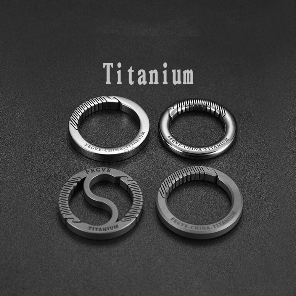 EDC Titanium Alloy Porable Keychain Ring Carabiner Key Belt Waist Hanging Buckle
