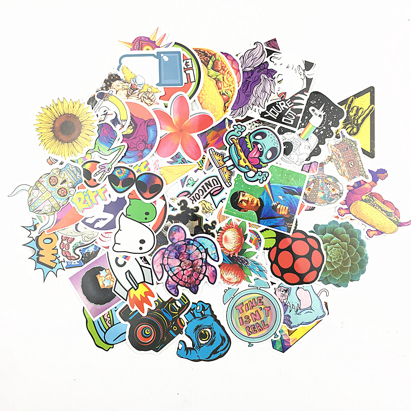 66pc Psychedelic Trippy Sticker Pack, Bomb Stoner ‘420’ – PVC Vinyl Decal Lot