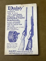 Original Daisy Model 404 454 Pellet Rifle Gun Operation Manual Pamphlet