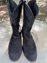 Tecovas Black Suede Leather Pull-On Western Cowboy Boots Men’s US 8.5D