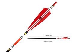 TTFLY FLETCHING 12PCS Red Turkey Feather 31 inches Carbon Arrows Replacement Tip