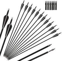 12Pcs 30 Inch Carbon Arrows SP500 OD 7.8mm Archery For Compound/Recurve Bow Hunt